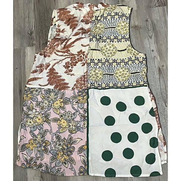 Moulinette Soeurs Anthropologie Mixed Pattern Print Tie Bow Sleeveless Blouse S - Picture 6 of 6